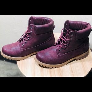 Burgundy boots
